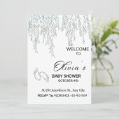 Invitation de Baby Shower Moderne Bohème au Saule (Debout devant)