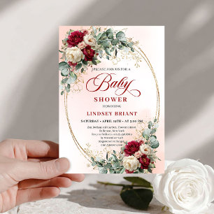 Invitation de Baby Shower Moderne Bohème Bourguign