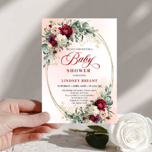 Invitation de Baby Shower Moderne Bohème Bourguign