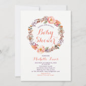 Invitation de Baby Shower Moderne Fille Fleur Auto (Devant)
