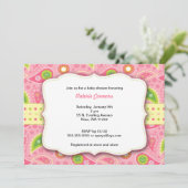 Invitation de Baby shower moderne Paisley Girl (Debout devant)