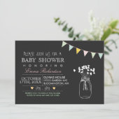 Invitation de baby shower moderne sur tableau noir (Debout devant)