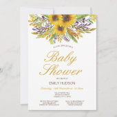 Invitation de baby shower modifiable à thème tourn (Devant)