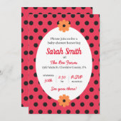 Invitation De Baby shower Modifiable Pour Fille (Devant / Derrière)