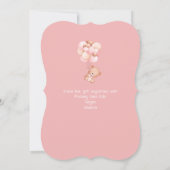 Invitation de baby shower modifiable Rose & Ours B (Dos)