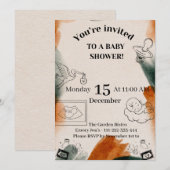 Invitation de baby shower modifiable | Sucette min (Devant / Derrière)