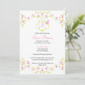 Invitation de baby shower - monogramme (Debout devant)