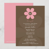 Invitation de Baby shower Monogramme moderne (Devant / Derrière)