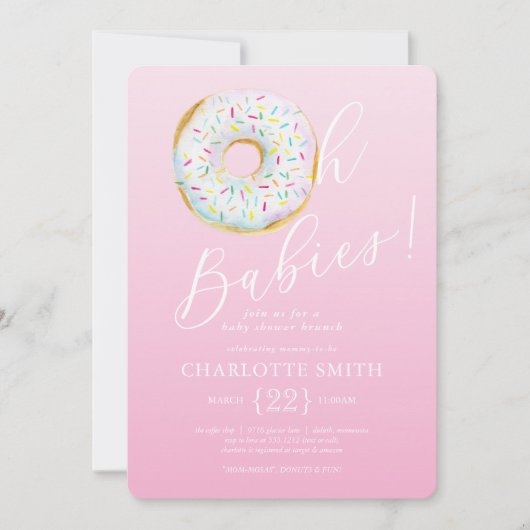 Invitation de Baby shower multiples Donut (Devant)