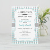 Invitation de Baby shower Mustache Little Man (Debout devant)