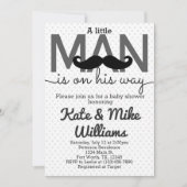 Invitation de Baby shower Mustache Little Man (Devant)