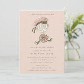 Invitation de Baby shower nautique Blush Little Sa (Debout devant)