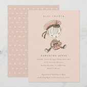 Invitation de Baby shower nautique Blush Little Sa (Devant / Derrière)