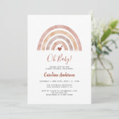 Invitation de Baby shower neutre Boho Rainbow (Debout devant)