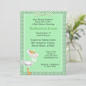 Invitation de Baby shower neutre (cigogne) (Debout devant)