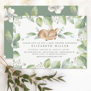 Invitation de Baby shower neutre de cerf doux