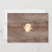 Invitation de Baby shower neutre en bois rustique (Dos)