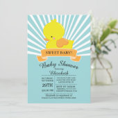 Invitation de Baby shower Neutre en caoutchouc (Debout devant)