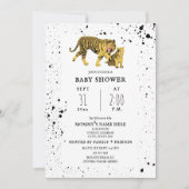 Invitation de Baby shower neutre Mama Tiger (Devant)