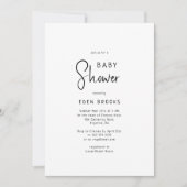 Invitation de Baby shower neutre moderne simple (Devant)
