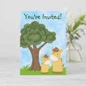 Invitation de Baby shower neutre pour cheval perso (Debout devant)