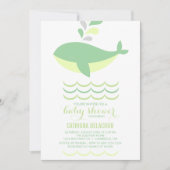 Invitation de Baby shower neutre pour les baleines (Devant)