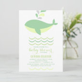 Invitation de Baby shower neutre pour les baleines (Debout devant)