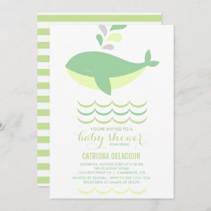 Invitation de Baby shower neutre pour les baleines