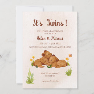 Invitation de baby shower neutre pour les jumeaux