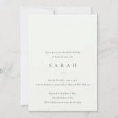 Invitation de Baby shower noir simple Script (Devant)