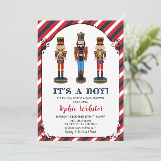 Invitation de Baby shower Nutcracker (Debout devant)