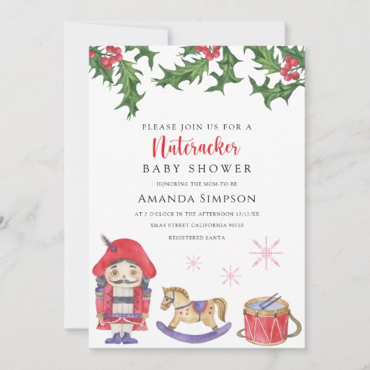 Invitation de Baby shower Nutcracker (Devant)