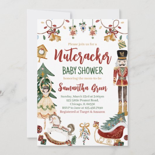 Invitation de Baby shower Nutcracker (Devant)