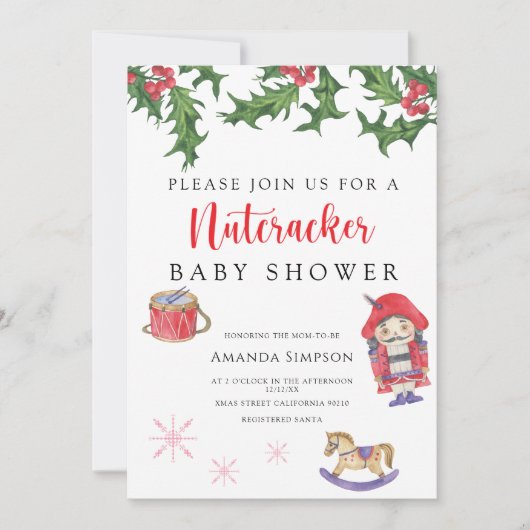 Invitation de Baby shower Nutcracker (Devant)