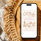 Invitation de Baby shower occidental rose