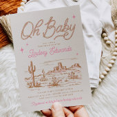 Invitation de Baby shower occidental rose