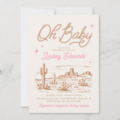 Invitation de Baby shower occidental rose (Devant)
