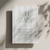 Invitation de Baby Shower Oh Bébé Classique Rayure