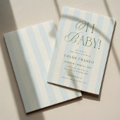 Invitation de Baby Shower Oh Bébé Classique Rayure