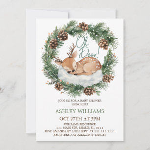 Invitation de baby shower Oh Deer Winter Woodland