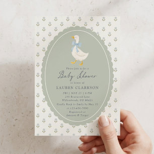 Invitation de baby shower Oie de conte de fées vin