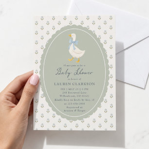 Invitation de baby shower Oie de conte de fées vin