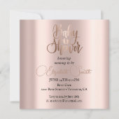 Invitation de baby shower or rose (Devant)