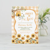 Invitation de Baby Shower Orange Gingham Plaid Sun (Debout devant)