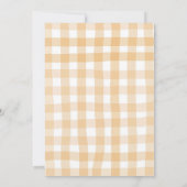 Invitation de Baby Shower Orange Gingham Plaid Sun (Dos)