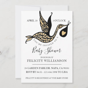 Invitation de Baby shower Ornate Elégant Moderne