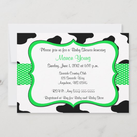 Invitation de baby shower ou d'anniversaire de (Devant)