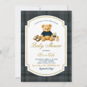 Invitation de baby shower ours de luxe (Devant)