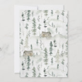 Invitation de Baby Shower Ours Forêt Rustique (Dos)