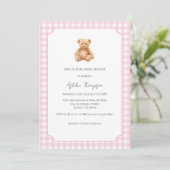 Invitation de Baby Shower Ourson Classique Préparé (Debout devant)